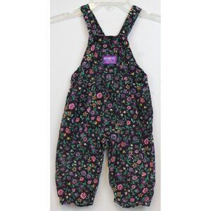 Vtg 1980s OshKosh B'Gosh Overalls Girls sz 18m Corduroy Floral Flowers Autumn